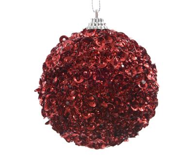 PALLINA ROSSA GLITTER 8  CM