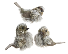 UCCELLINO NATURALE CON CLIP 9.5x6.5x9cm