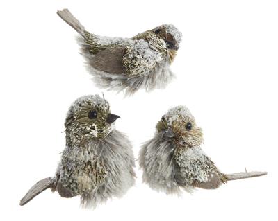 UCCELLINO NATURALE CON CLIP 9.5x6.5x9cm