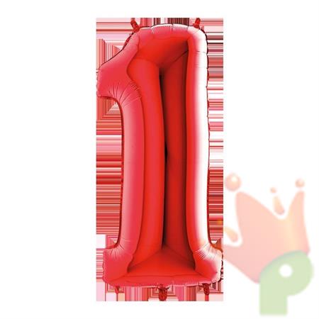 NUMERO 1 MAXI ROSSO 102CM 5PZ