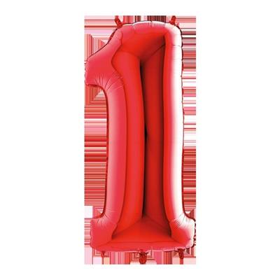 NUMERO 1 MAXI ROSSO 102CM 5PZ