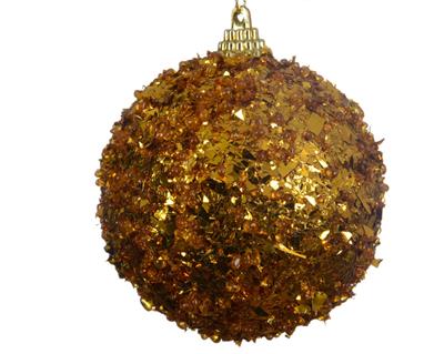 PALLA PER ALBERO DECORATA GLITTER ORO DIA 18