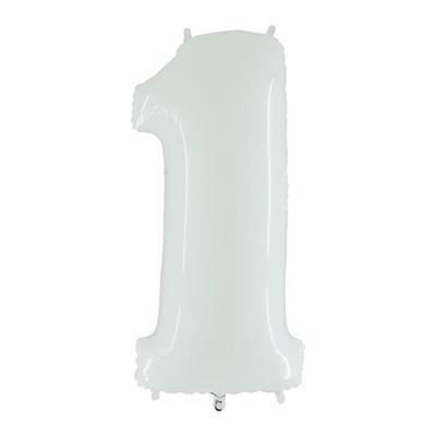 NUMERO 1 MAXI BIANCO FLUO' 102CM 5PZ