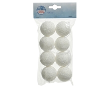 PALLINE DI NATALE POLISTEROLO BIANCO INNEVATE 4 CM 8 PZ