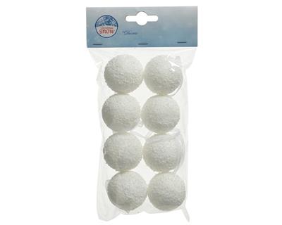 PALLINE DI NATALE POLISTEROLO BIANCO INNEVATE 4 CM 8 PZ
