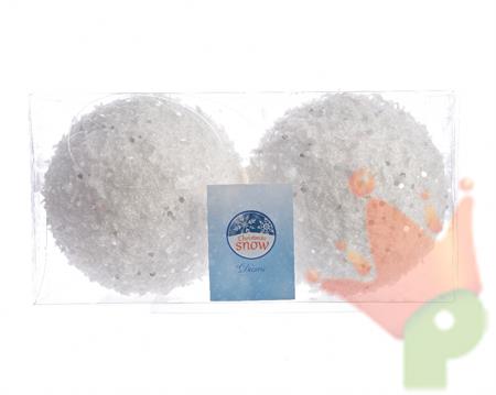 PALLA BIANCA INNEVATA 2 PZ  dia10cm