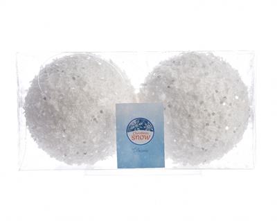 PALLA BIANCA INNEVATA 2 PZ  dia10cm