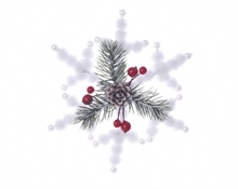 PENDENTE FIOCCO DI NEVE DECORATO dia15x5cm