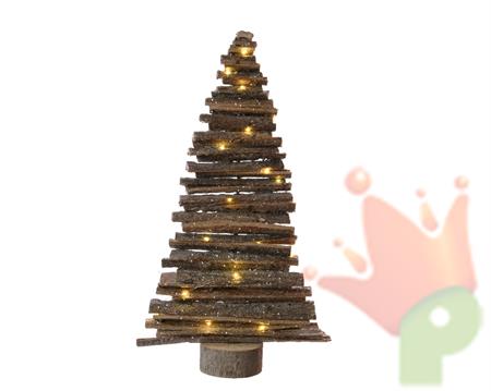 ALBERO IN LEGNO CON 20 LED LUCE CALDA 8.5x32x62cm