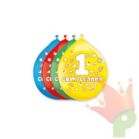 PALLONCINI 10INCH - 26CM PRIMO COMPLEANNO ASSORTITI 20PZ