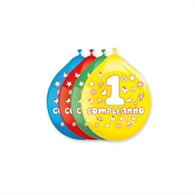 PALLONCINI 10INCH - 26CM PRIMO COMPLEANNO ASSORTITI 20PZ