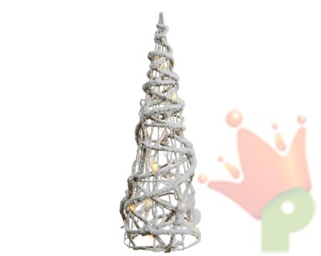 CONO INNEVATO IN LEGNO CON LED LUCE CALDA 23X23X90CM