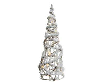 CONO INNEVATO IN LEGNO CON LED LUCE CALDA 23X23X90CM