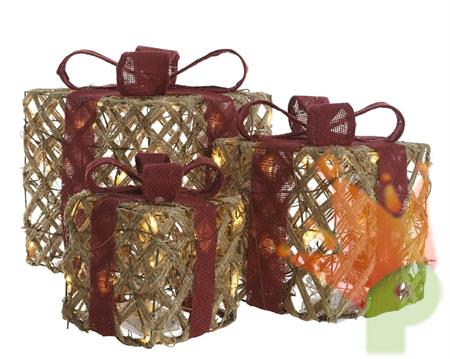 PACCO REGALO CON LED LUCE CALDA 3 MISURE ASSORTITE