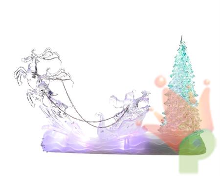 SLITTA CON BABBO NATALE E RENNA MULTICOLOR 8x31x21cm-6L 6L