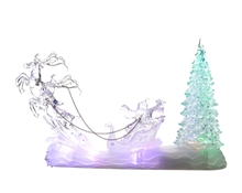 SLITTA CON BABBO NATALE E RENNA MULTICOLOR 8x31x21cm-6L 6L