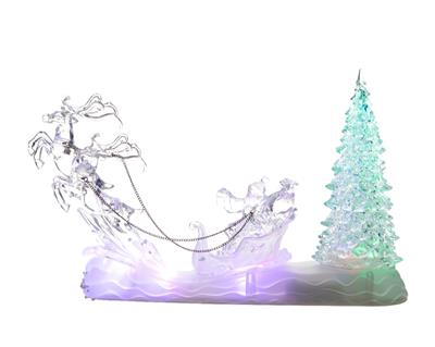 SLITTA CON BABBO NATALE E RENNA MULTICOLOR 8x31x21cm-6L 6L