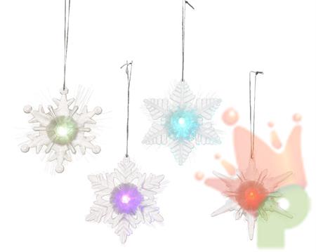 LED snowflake 4ass indoor bo colour changing 3.5x10x10cm