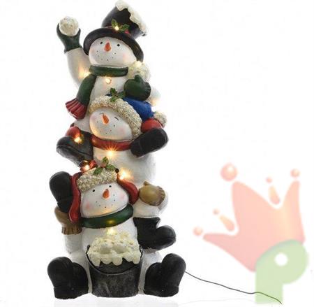 STATUA LUMINOSA PUPAZZO DI NEVE 2 ASS 44x34.5x95cm