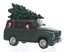 AUTO CON ALBERO E PERSONE  5x12.5x9cm