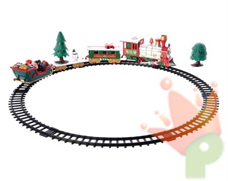 TRENINO NATALIZIO VARIE FIGURE CON SUONI E LUCI TOT PISTA 2,83