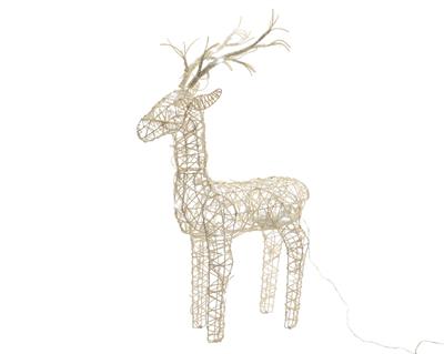 RENNA LUMINOSA LED wicker deer outdoor cool white 26x23x60cm-48L