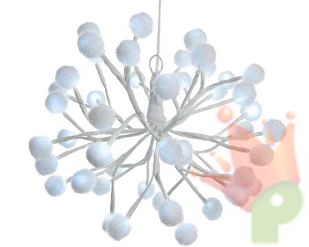 LED twig ball l w snowball ind white/cool white 25cm-48L