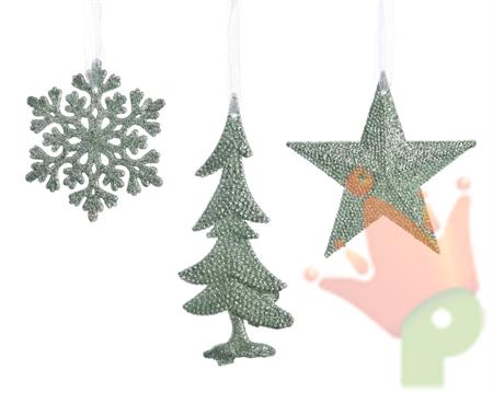 PENDENTI GLITTERATI 0.3x9x9cm 0.7x11x11cm 1x6