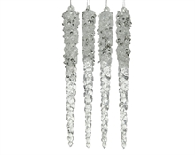 DECORAZIONE PENDENTE GHIACCIOLI 4 PZ  15cm