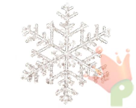 PENDENTE NATALIZIO FIOCCO DI NEVE TRASPARENTE 18 CM