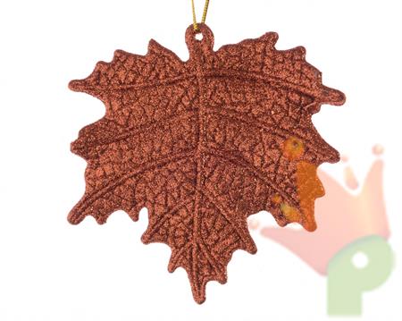 DECORAZIONE PENDENTE FOGLIA 2 PZ COL RAME  0.3x10x10.5cm