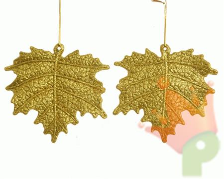 PENDENTE NATALIZIO FOGLIA ORO 2 PZ