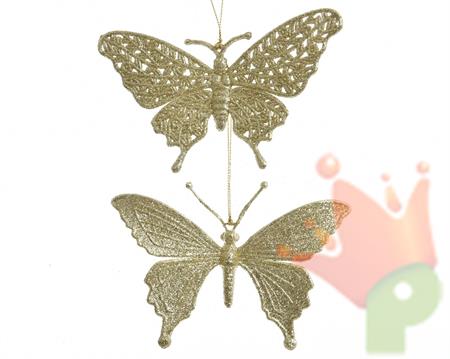 DECORAZIONE PENDENTE FARFALLA ORO ASSORT 1x16x10cm 1x16x10cm