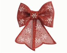 FIOCCO ROSSO GLITTER CON DECORO 5.5x33x43cm