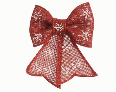 FIOCCO ROSSO GLITTER CON DECORO 5.5x33x43cm