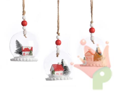 PALLA CON DECORAZIONI ALL INTERNO  dia8x23cm