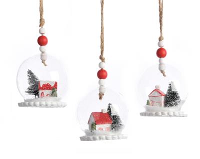 PALLA CON DECORAZIONI ALL INTERNO  dia8x23cm