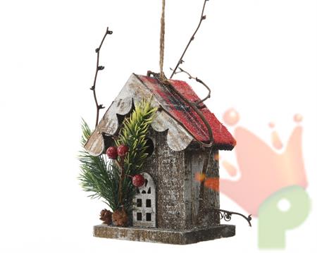 DECORAZIONE CASETTA LEGNO  7x11.5x14cm