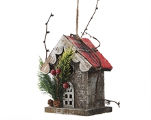 DECORAZIONE CASETTA LEGNO  7x11.5x14cm