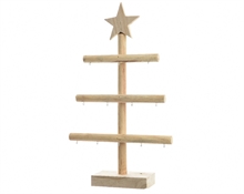 ALBERO IN LEGNO NATURALE CON GANCI  60x35cm