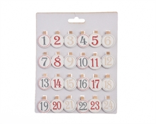 CALENDARIO AVVENTO CON MOLLETTE LEGNO 20x17x1cm