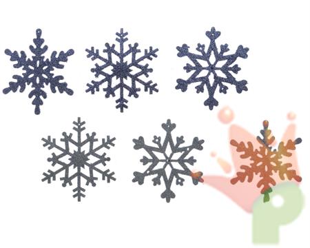 PENDENTE NATALIZIO FIOCCO DI NEVE BLU GLITTERATO