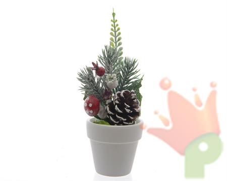 DECORAZIONE FUNGO IN VASO  dia6.5x16cm