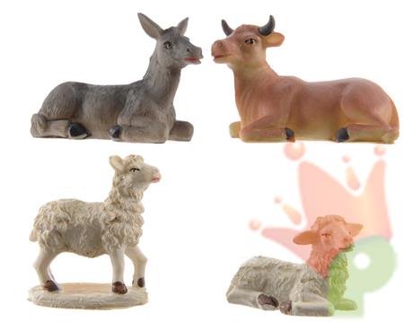 SET ANIMALI NATIVITA 4 PZ 9 CM