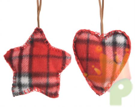 DECORAZIONE PENDENTE CUORE SCOZZESE 12cm