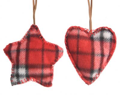 DECORAZIONE PENDENTE CUORE SCOZZESE 12cm