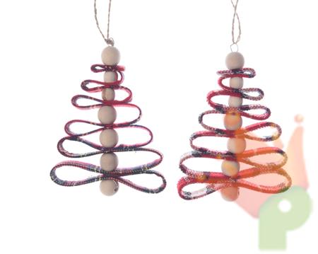 DECORAZIONE ALBERO PENDENTE  2col ass multi 1.5x9x13cm