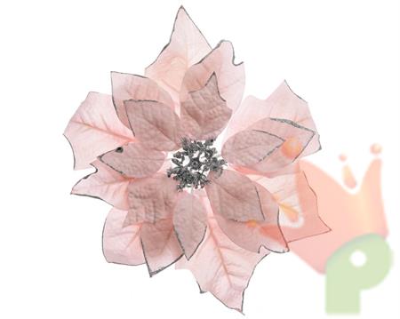 STELLA NATALIZIA ROSA E ARGENTO D. 30cm