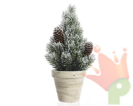 ALBERO DI NATALE INNEVATO IN VASO  14x14x24cm