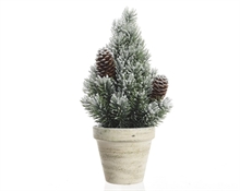 ALBERO DI NATALE INNEVATO IN VASO  14x14x24cm